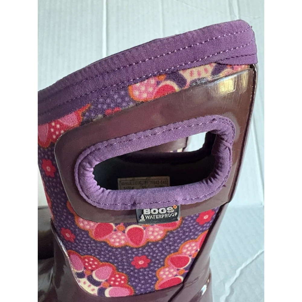 BOGS Kids Classic Waterproof Kaleidoscope Rain Boot Floral Black Sz8 Little Kid